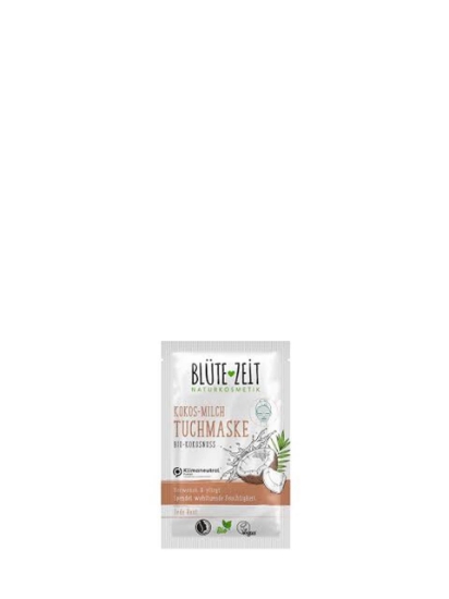 Poza cu Blütezeit Kokos-Milch, masca servetel cu lapte de cosos si cocos bio