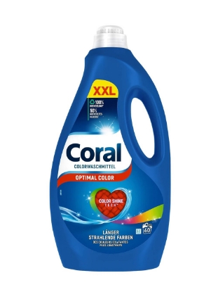 Poza cu Coral Optimal, detergent lichid pentru rufe colorate, 60 spalari, 3 L