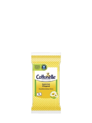 Poza cu Cottonelle, hartie igienica umeda cu musetel si aloe vera, 12 buc