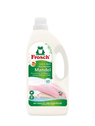 Poza cu Frosch Fein & Woll Waschmittel Mandel, detergent lichid pentru tesaturi, 40 spalari, 1.5 L