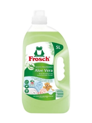 Poza cu Frosch Aloe Vera Sensitiv, detergent lichid universal pentru rufe, 75 spalari, 5 L