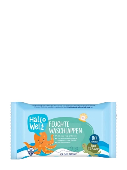 Poza cu Hallo Welt Feuchte Waschlappen, servetele umede pentru bebelusi, 80 buc