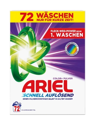Poza cu Ariel Color+ Pulver, detergent pudra pentru rufe colorate, 72 spalari, 3.96 Kg