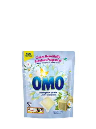 Poza cu OMO Marseille Soap & Spring Blooms, detergent capsule universal, 42 spalari