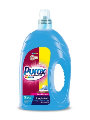 Poza cu Purox Anti Fleck Formula Color, detergent lichid pentru rufe colorate, 143 spalari, 4.3 L