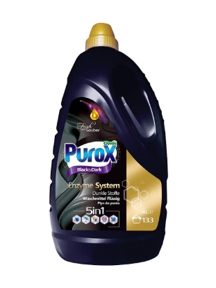 Poza cu Purox Black & Dark 5-in-1, detergent lichid pentru rufe negre, 133 spalari, 4 L