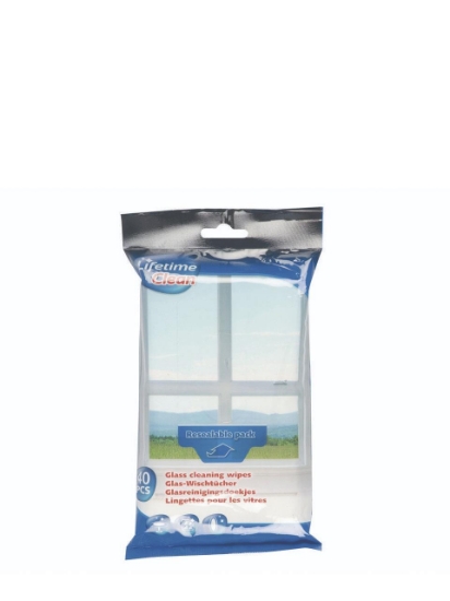 Poza cu Lifetime Clean, servetele umede pentru curatarea geamurilor, 40 buc