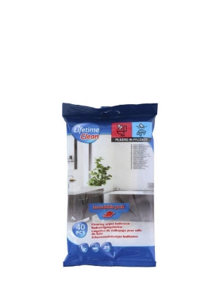 Poza cu Lifetime Clean, servetele umede pentru curatarea suprafetelor din baie, 40 buc