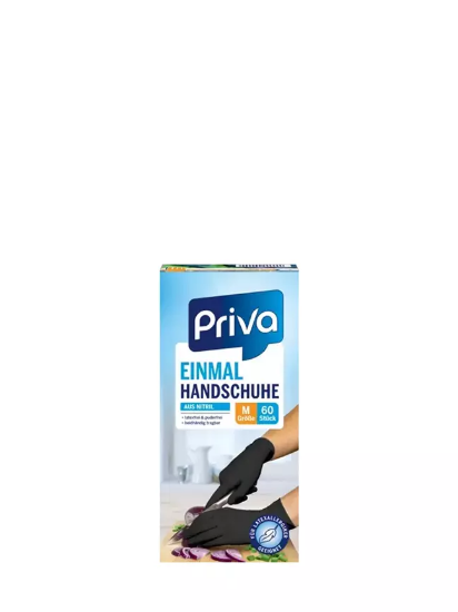 Poza cu Priva manusi de unica folosinta din nitril, marimea M, 60 buc